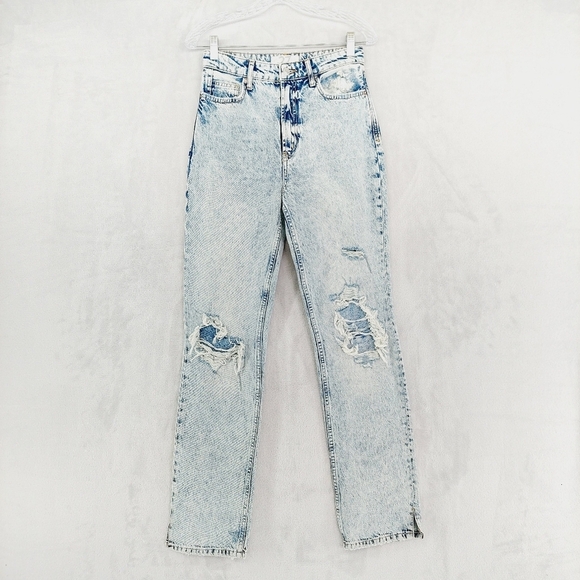We The Free Free People 27 High Rise My Own Lane Distressed Jeans P3397 - Picture 2 of 12